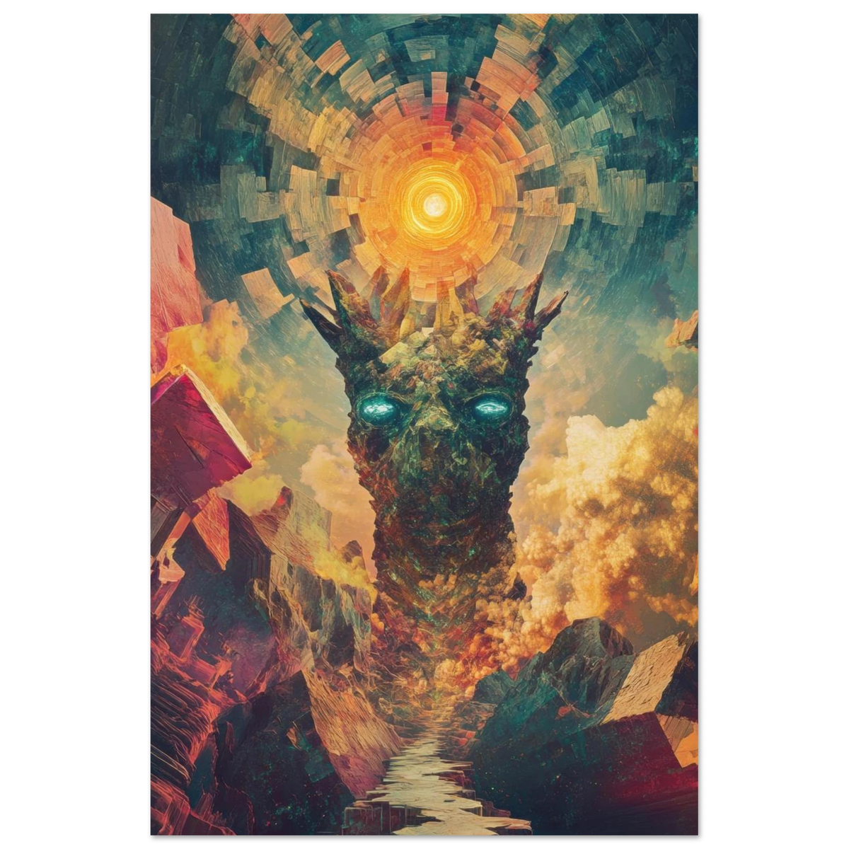 A massive otherworldly titan rises from a swirli 1 - Shop Ai Art WebShop - Digital Art online Store