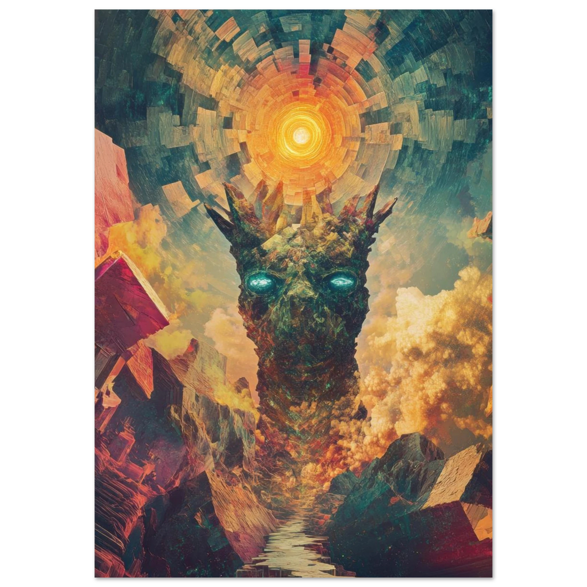 A massive otherworldly titan rises from a swirli 1 - Shop Ai Art WebShop - Digital Art online Store