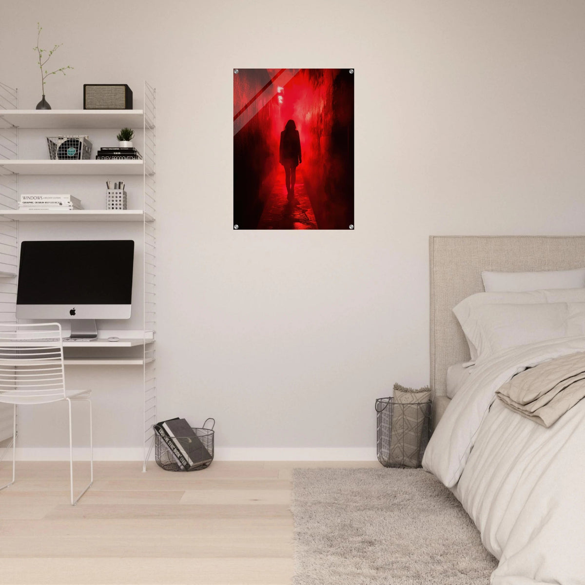 A mysterious figure with an elongated shadow sta 1 - Shop Ai Art WebShop - Digital Art online Store