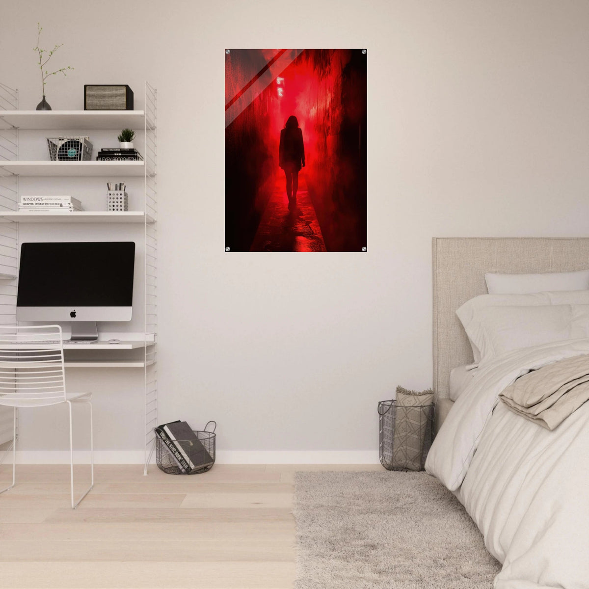 A mysterious figure with an elongated shadow sta 1 - Shop Ai Art WebShop - Digital Art online Store