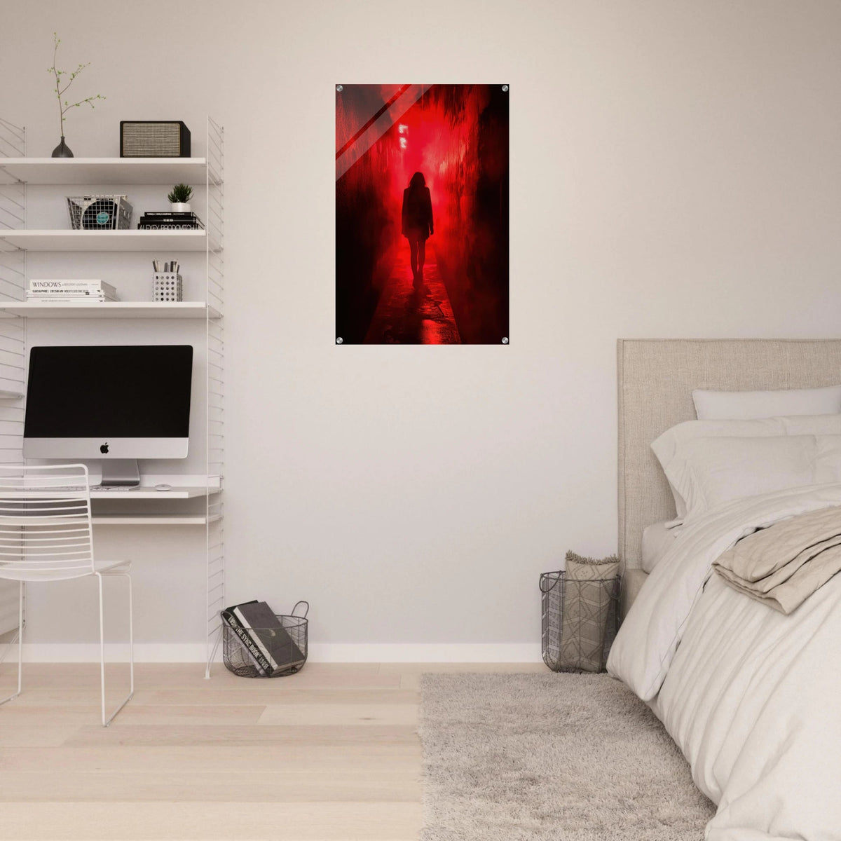 A mysterious figure with an elongated shadow sta 1 - Shop Ai Art WebShop - Digital Art online Store
