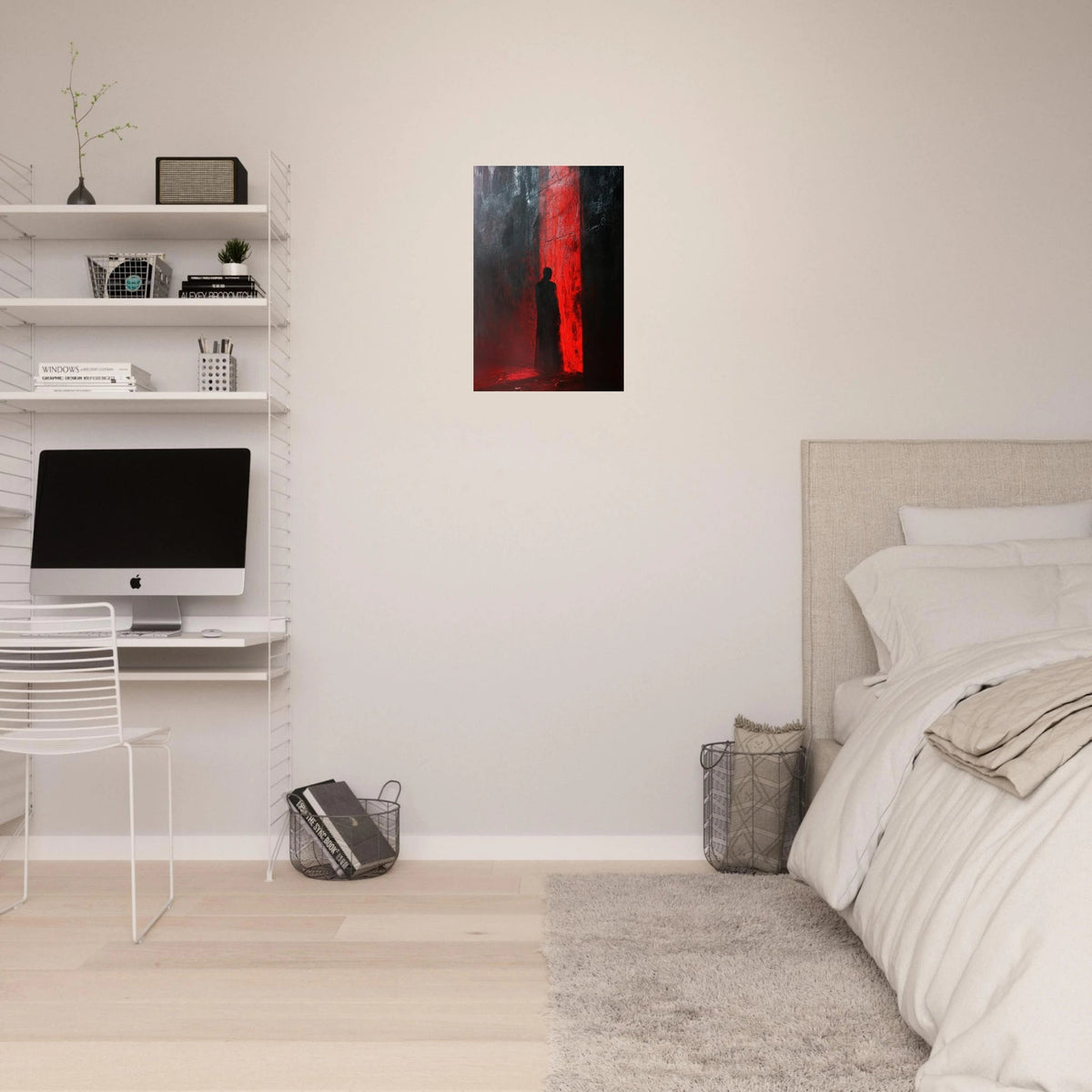A mysterious figure with an elongated shadow sta 2 - Shop Ai Art WebShop - Digital Art online Store