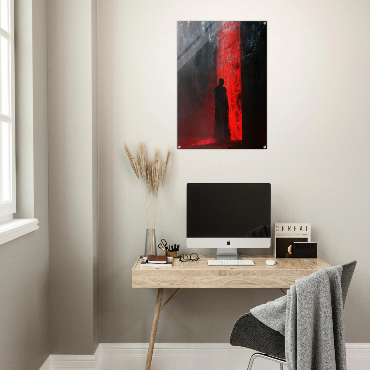 A mysterious figure with an elongated shadow sta 2 - Shop Ai Art WebShop - Digital Art online Store