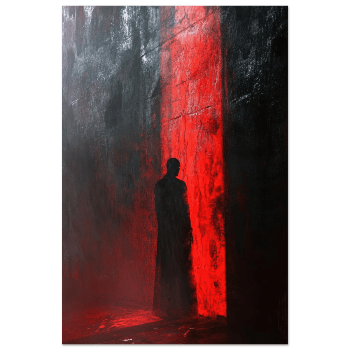 A mysterious figure with an elongated shadow sta 2 - Shop Ai Art WebShop - Digital Art online Store