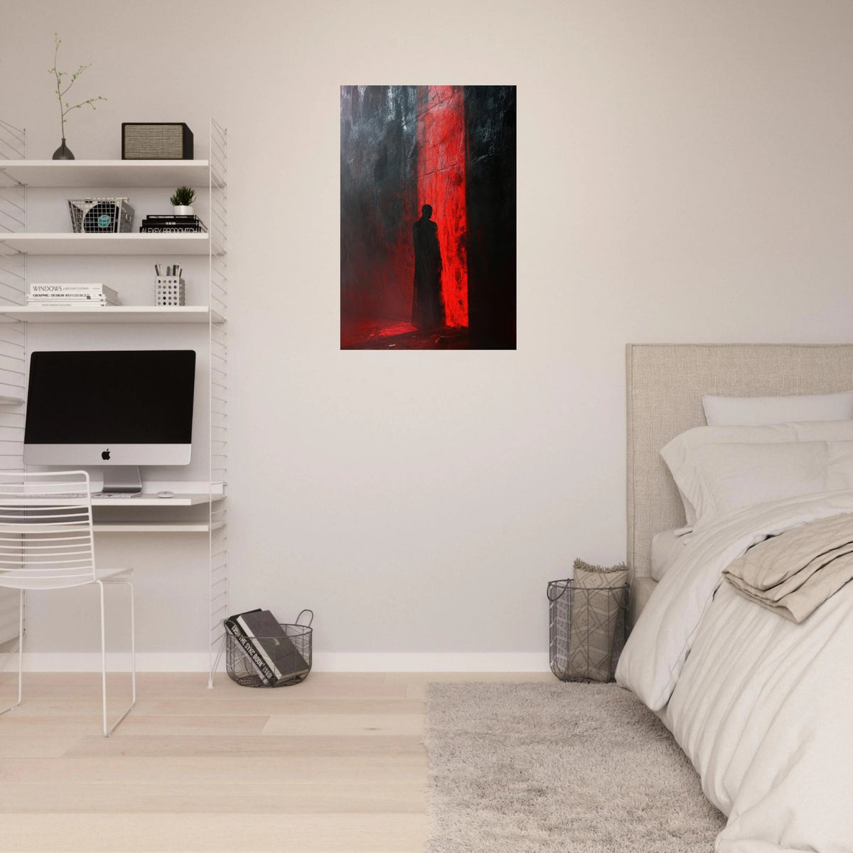 A mysterious figure with an elongated shadow sta 2 - Shop Ai Art WebShop - Digital Art online Store