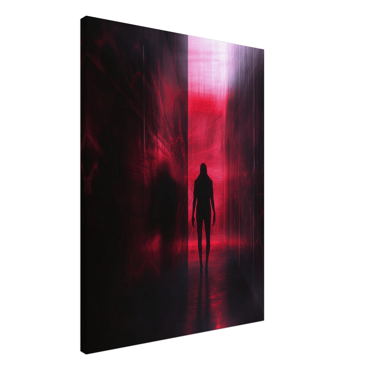 A mysterious figure with an elongated shadow sta - Shop Ai Art WebShop - Digital Art online Store