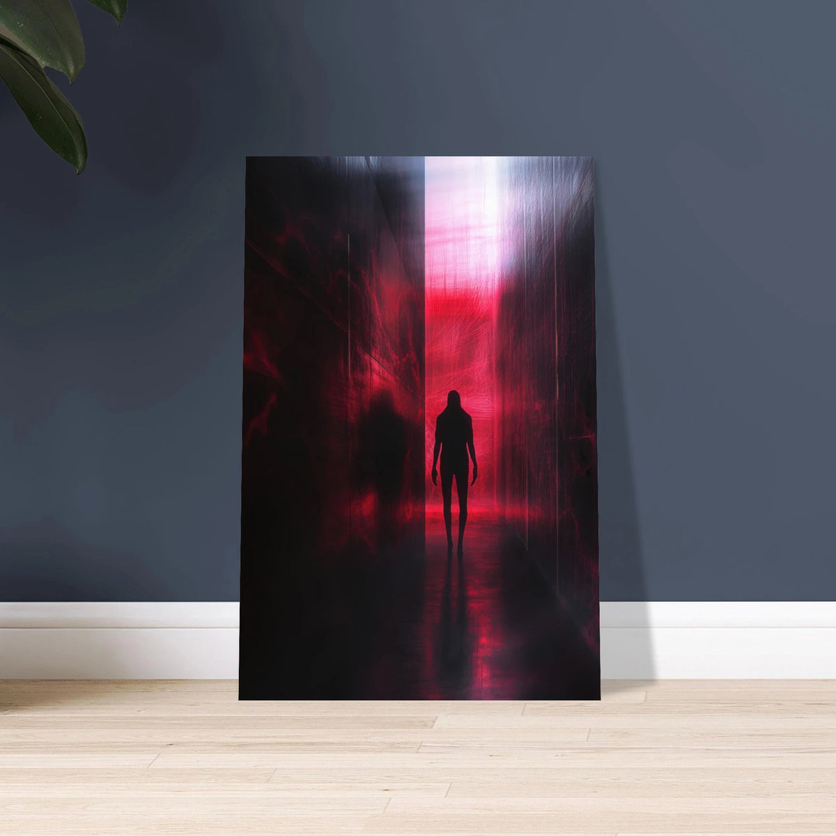 A mysterious figure with an elongated shadow sta - Shop Ai Art WebShop - Digital Art online Store