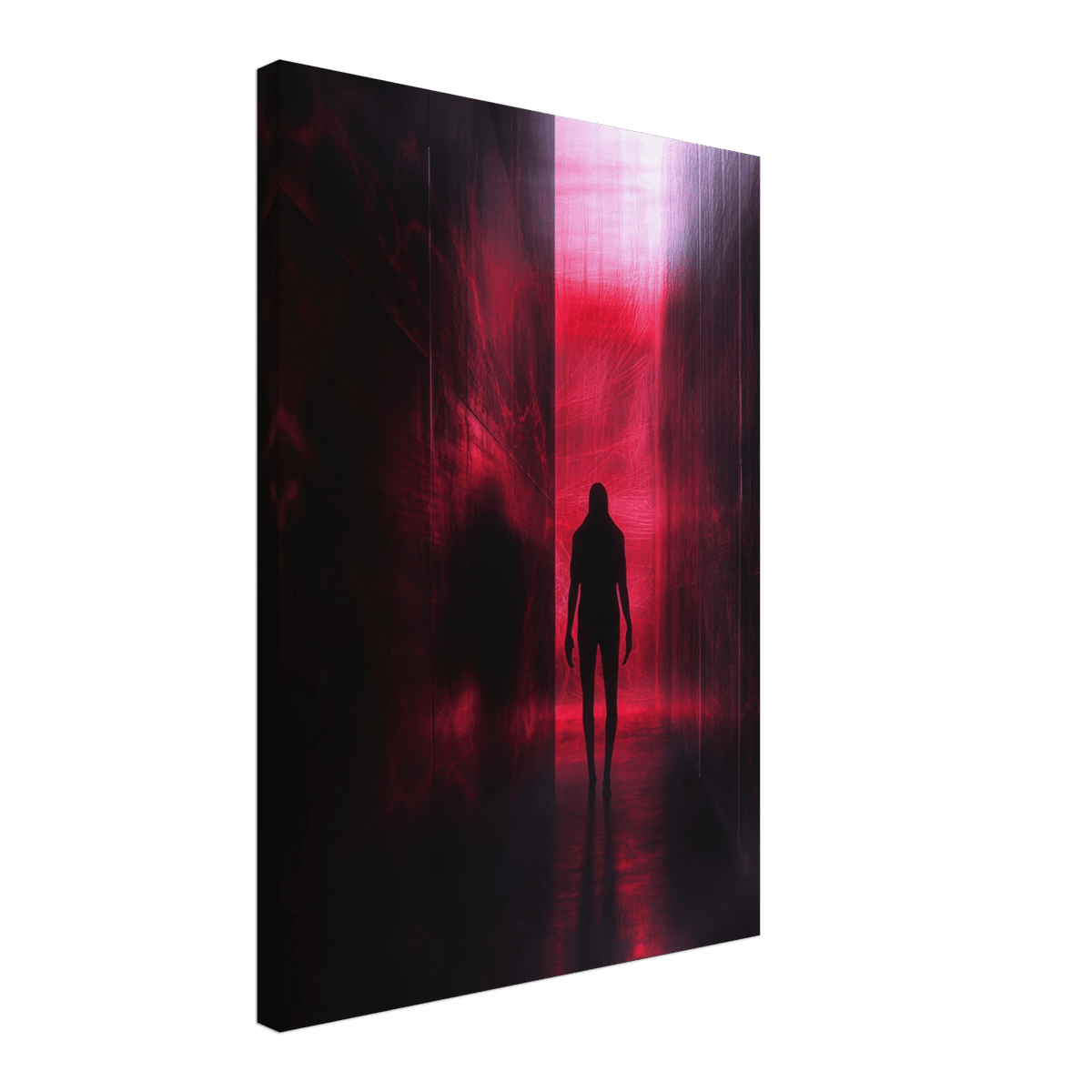 A mysterious figure with an elongated shadow sta - Shop Ai Art WebShop - Digital Art online Store