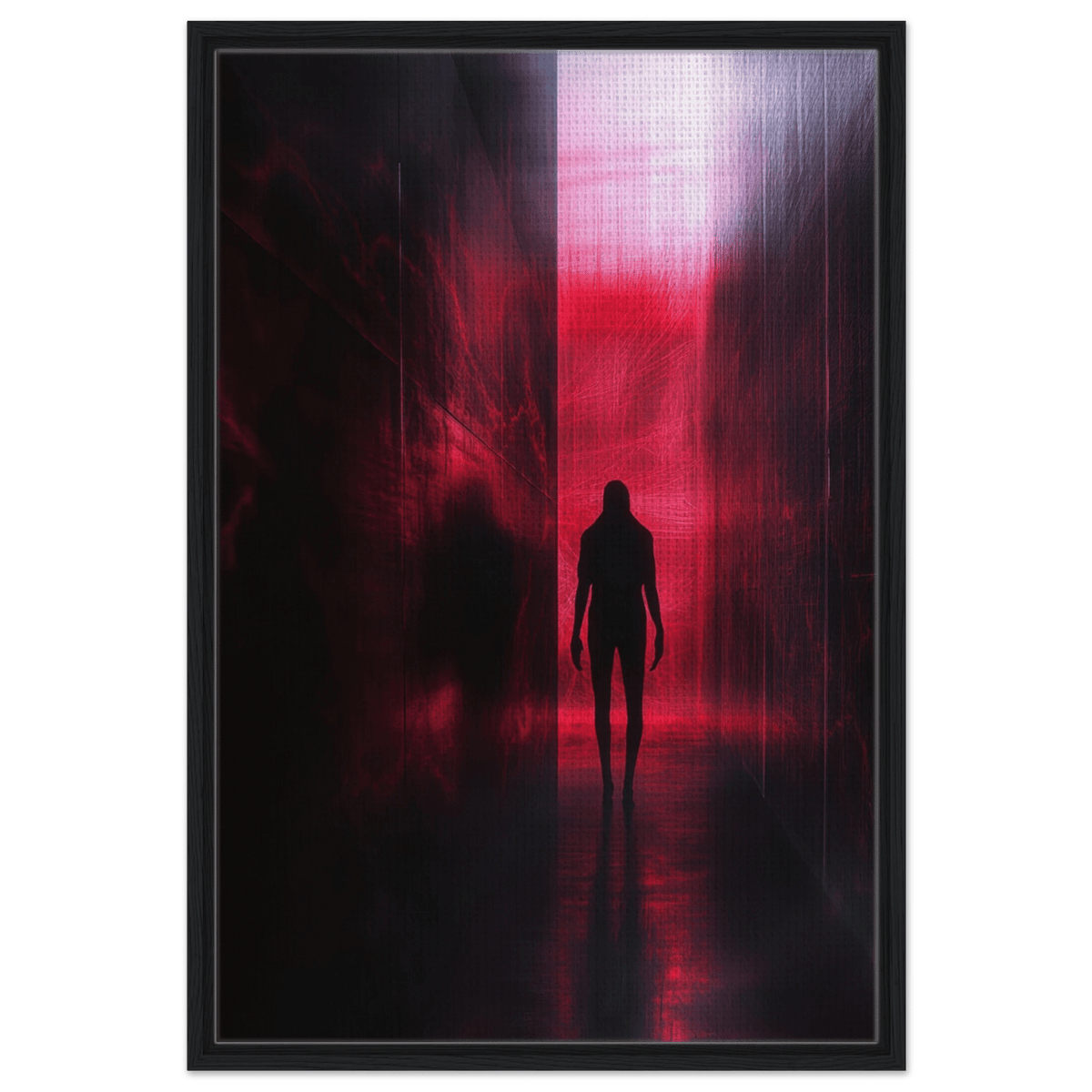 A mysterious figure with an elongated shadow sta - Shop Ai Art WebShop - Digital Art online Store