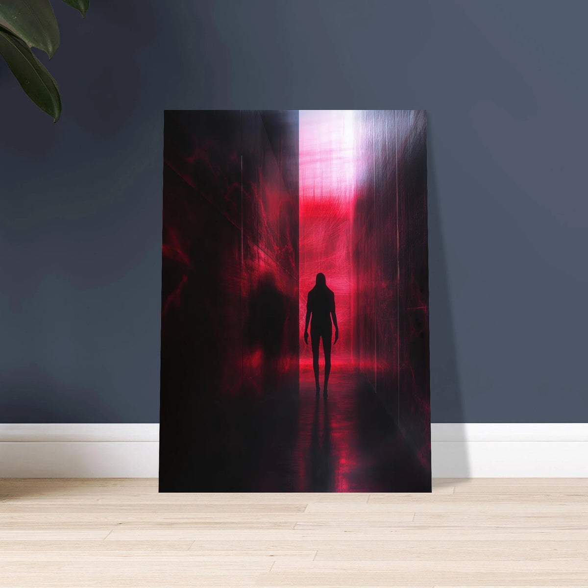 A mysterious figure with an elongated shadow sta - Shop Ai Art WebShop - Digital Art online Store