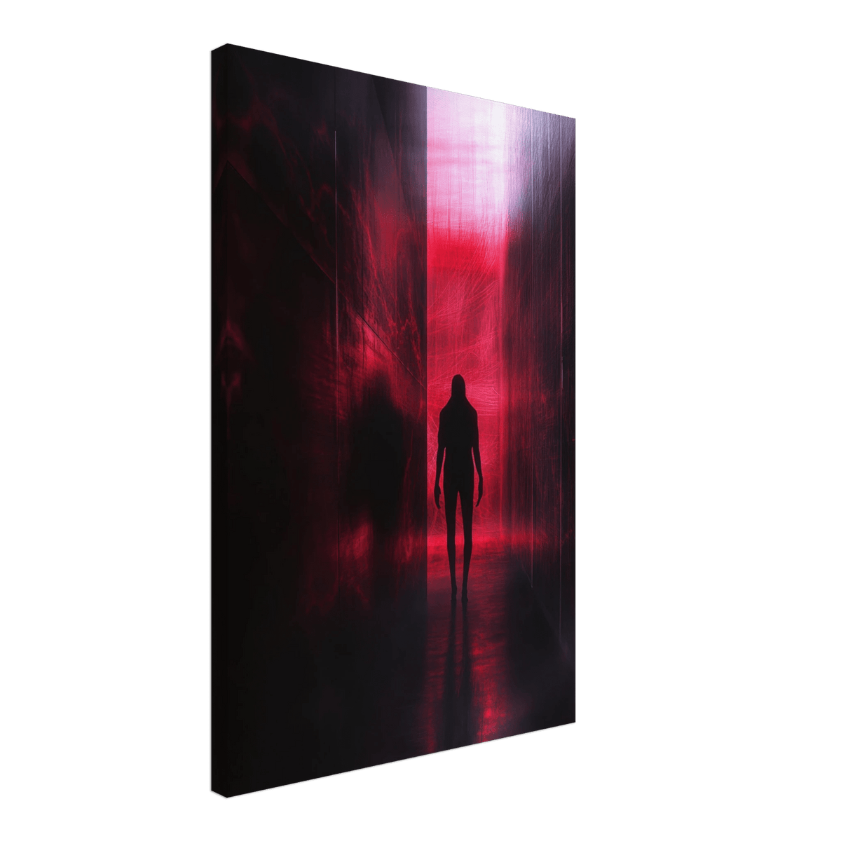 A mysterious figure with an elongated shadow sta - Shop Ai Art WebShop - Digital Art online Store