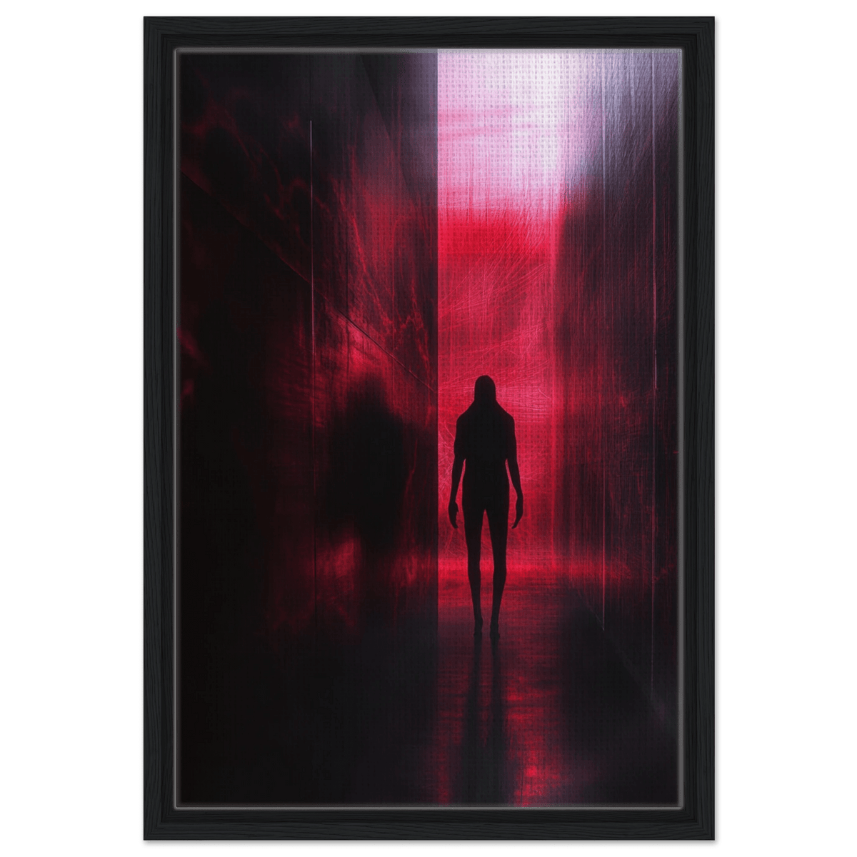 A mysterious figure with an elongated shadow sta - Shop Ai Art WebShop - Digital Art online Store