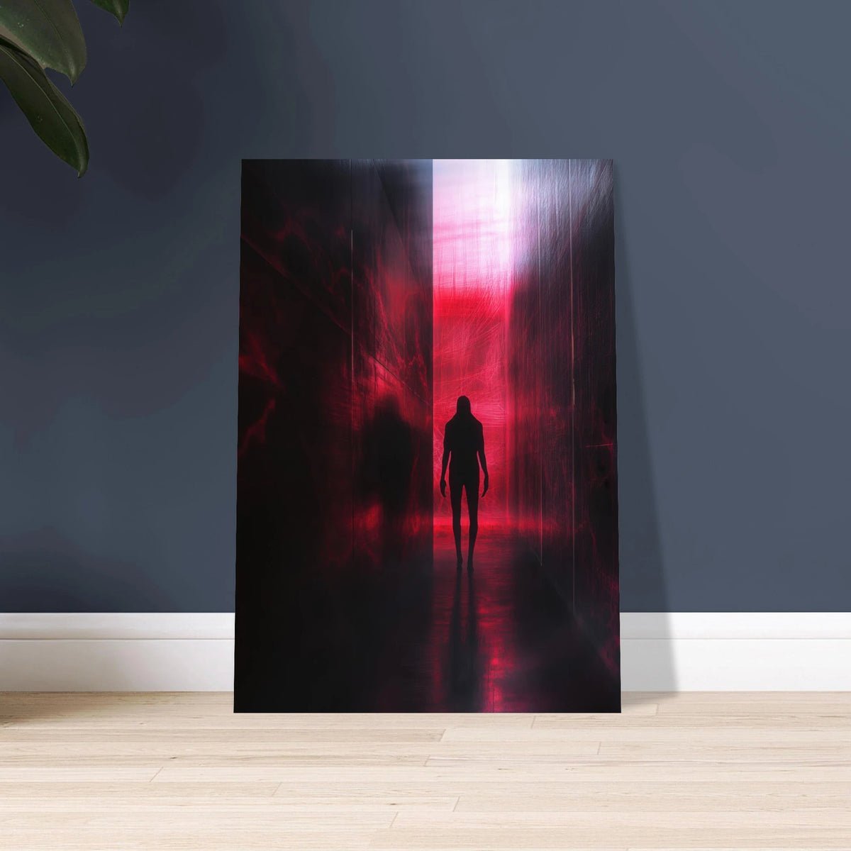 A mysterious figure with an elongated shadow sta - Shop Ai Art WebShop - Digital Art online Store