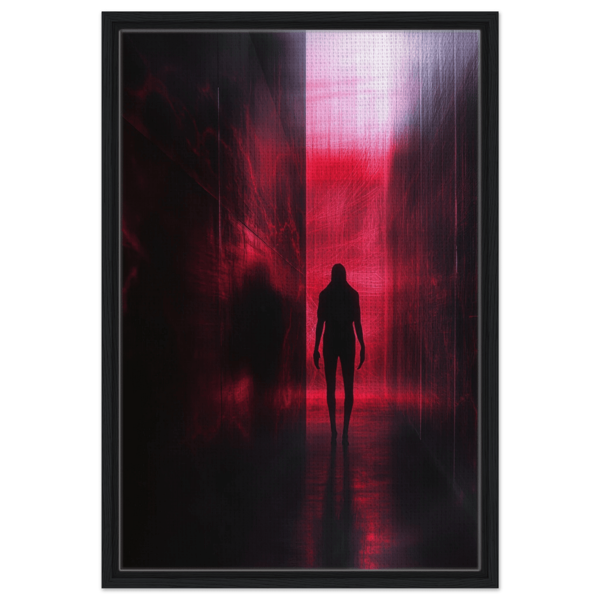 A mysterious figure with an elongated shadow sta - Shop Ai Art WebShop - Digital Art online Store