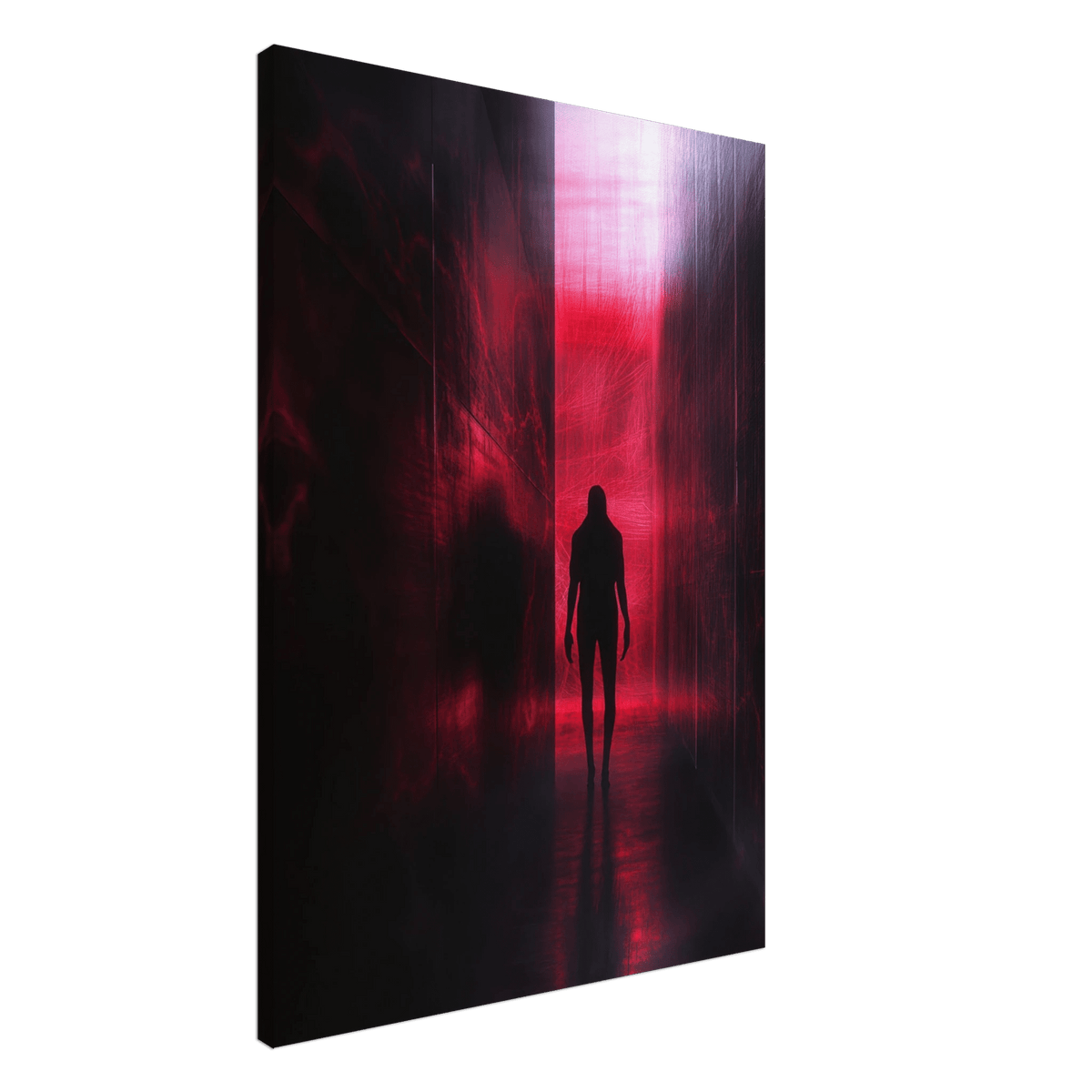 A mysterious figure with an elongated shadow sta - Shop Ai Art WebShop - Digital Art online Store