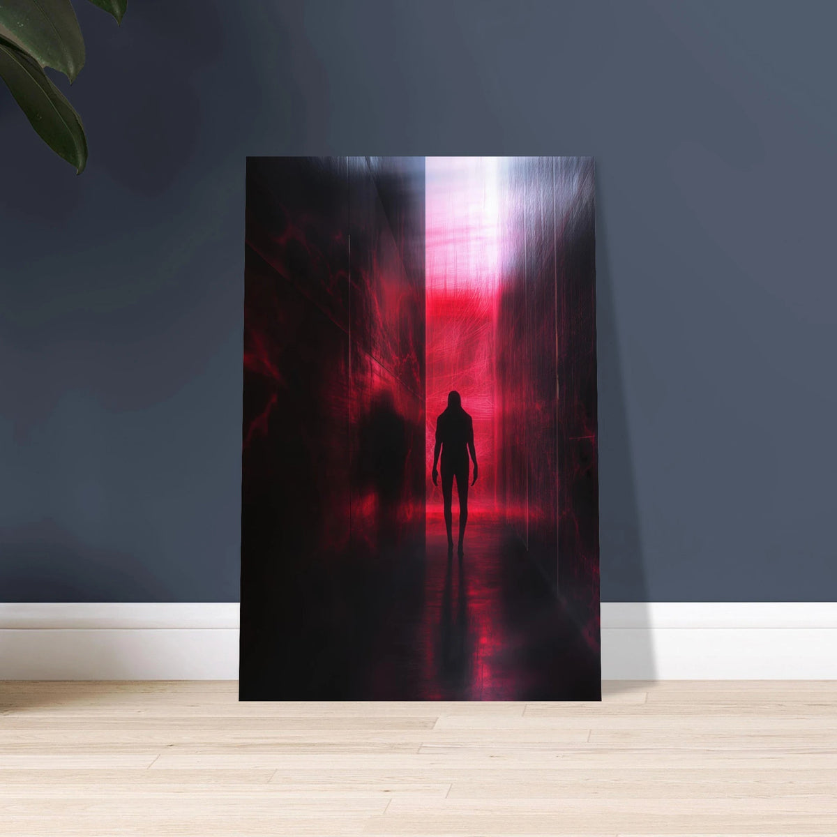 A mysterious figure with an elongated shadow sta - Shop Ai Art WebShop - Digital Art online Store