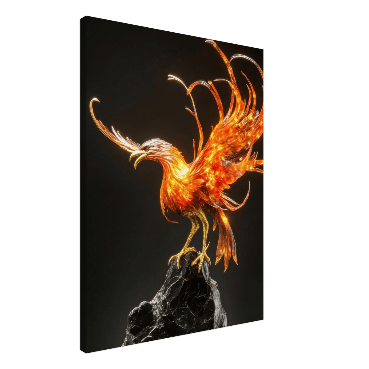 A sculpture of a bird on a rock - Shop Ai Art WebShop - Digital Art online Store