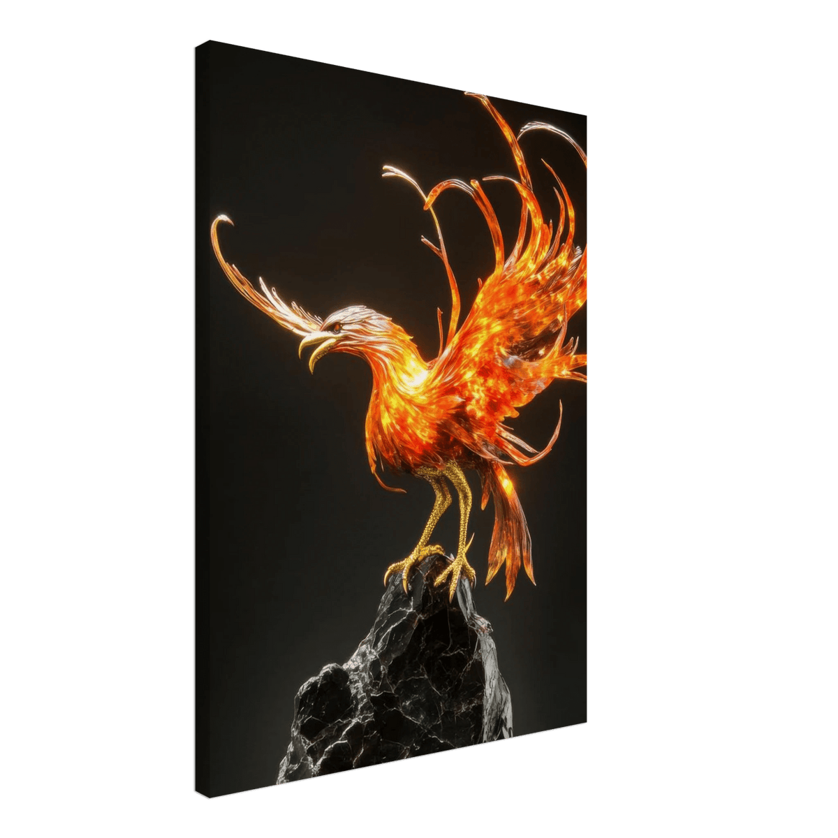 A sculpture of a bird on a rock - Shop Ai Art WebShop - Digital Art online Store