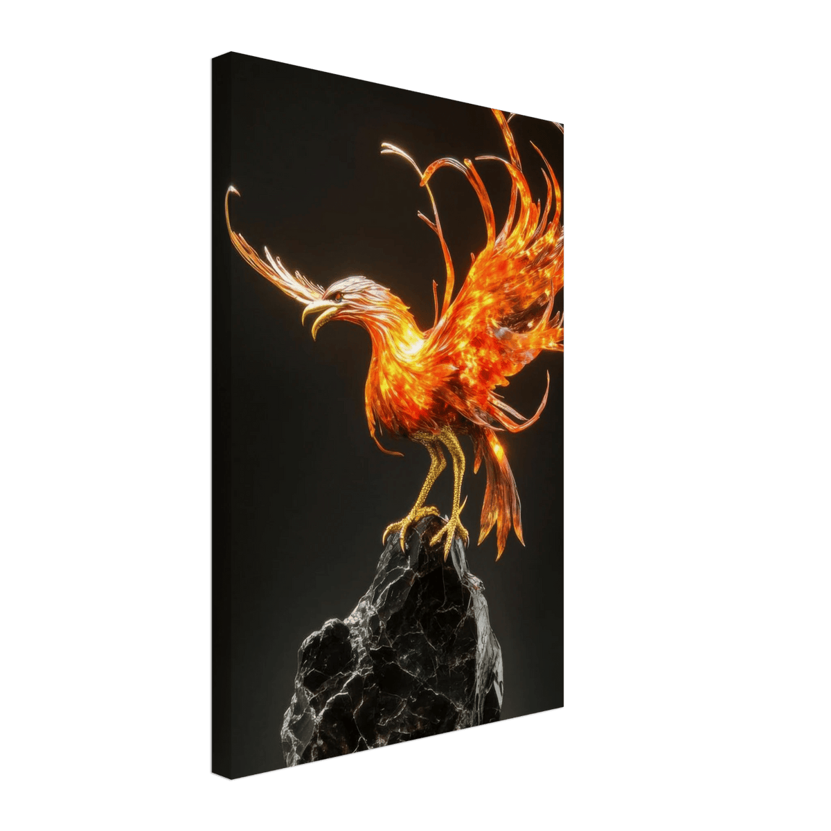 A sculpture of a bird on a rock - Shop Ai Art WebShop - Digital Art online Store