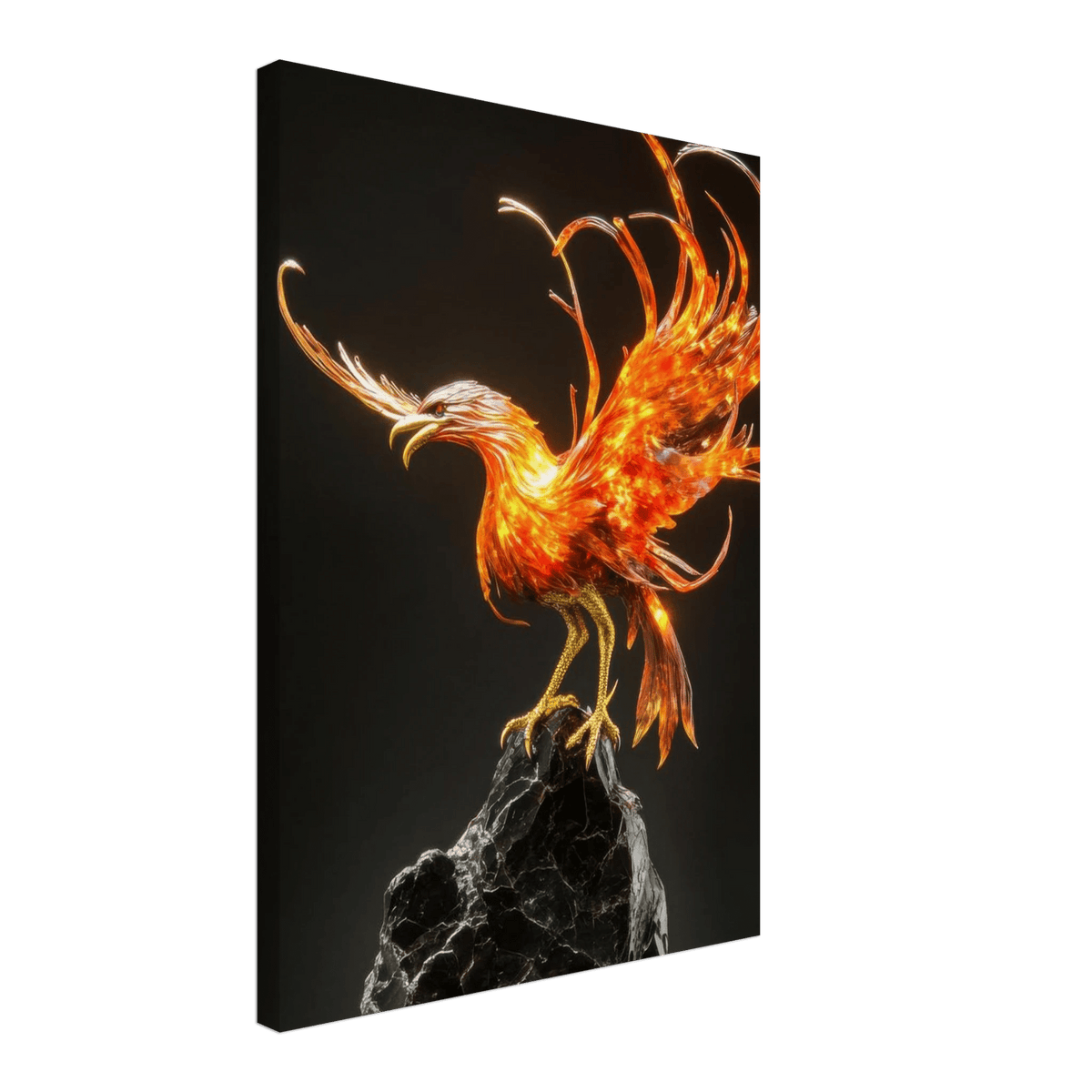 A sculpture of a bird on a rock - Shop Ai Art WebShop - Digital Art online Store