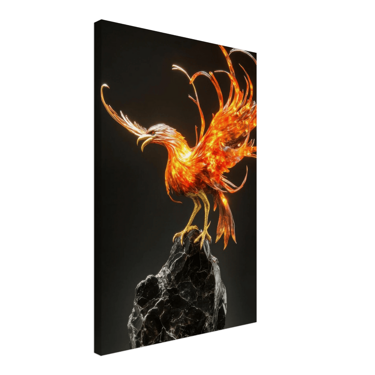 A sculpture of a bird on a rock - Shop Ai Art WebShop - Digital Art online Store