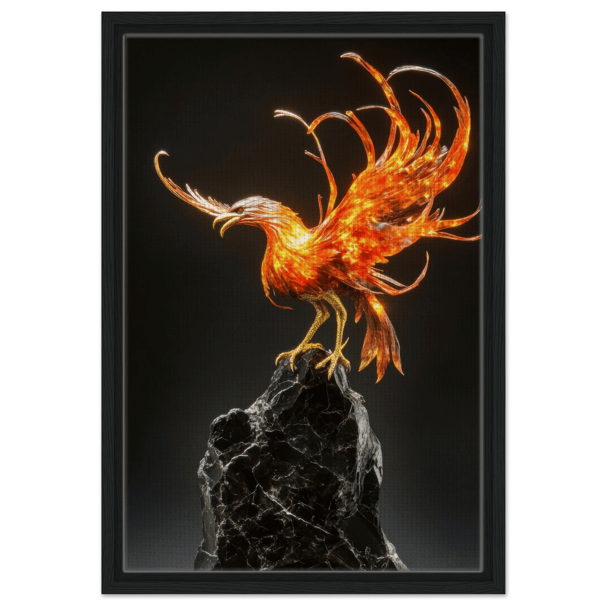 A sculpture of a bird on a rock - Shop Ai Art WebShop - Digital Art online Store