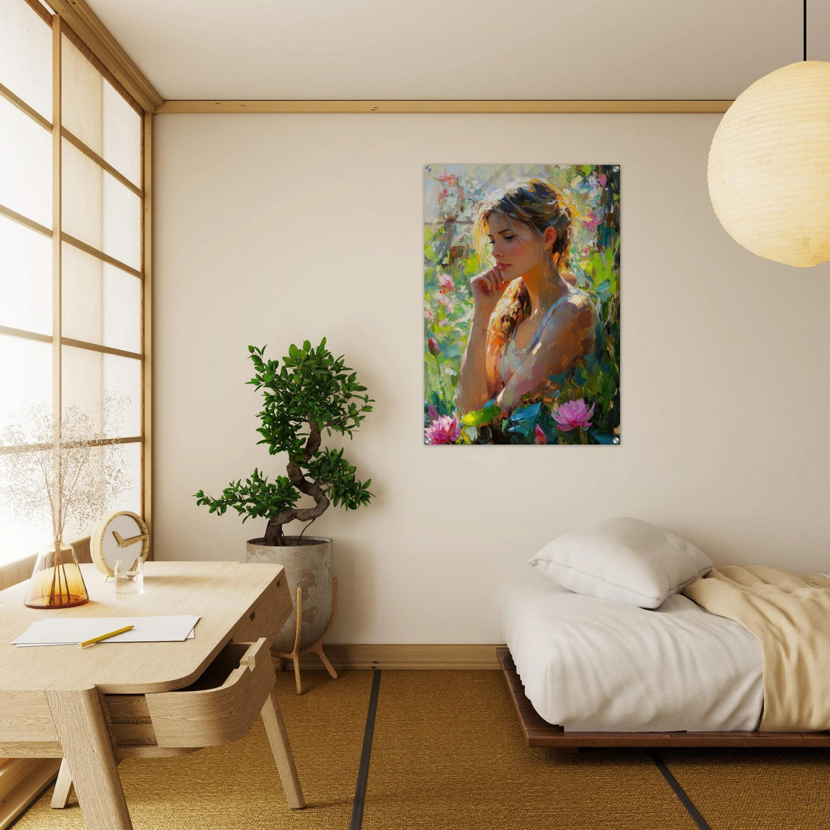 A serene morning at a lily pond soft golden sunl - Shop Ai Art WebShop - Digital Art online Store