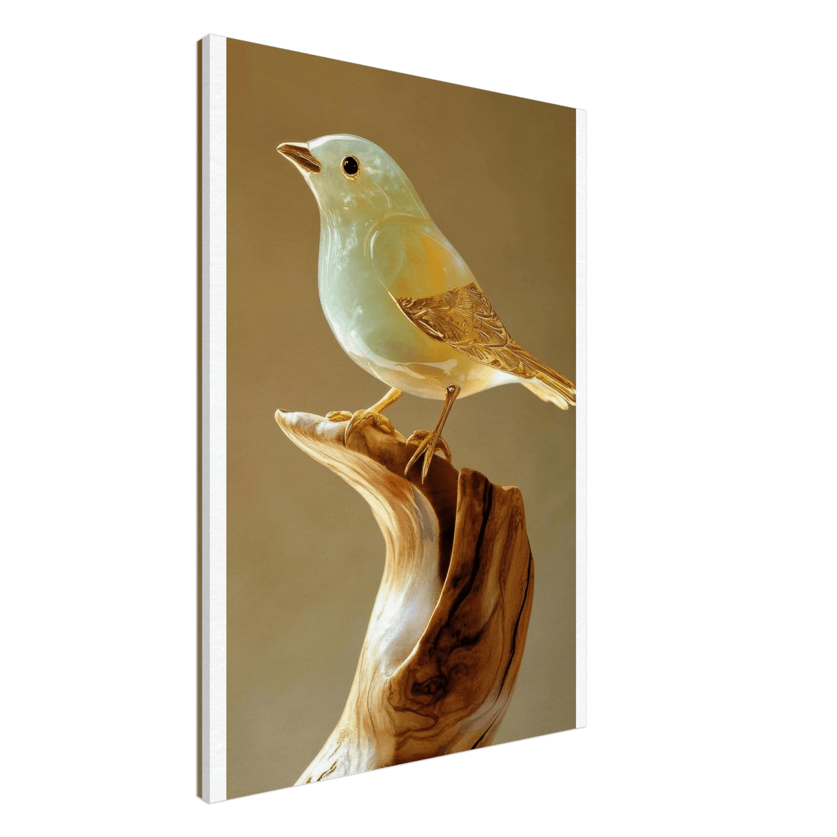 A small bird sitting on top of a wooden branch - Shop Ai Art WebShop - Digital Art online Store