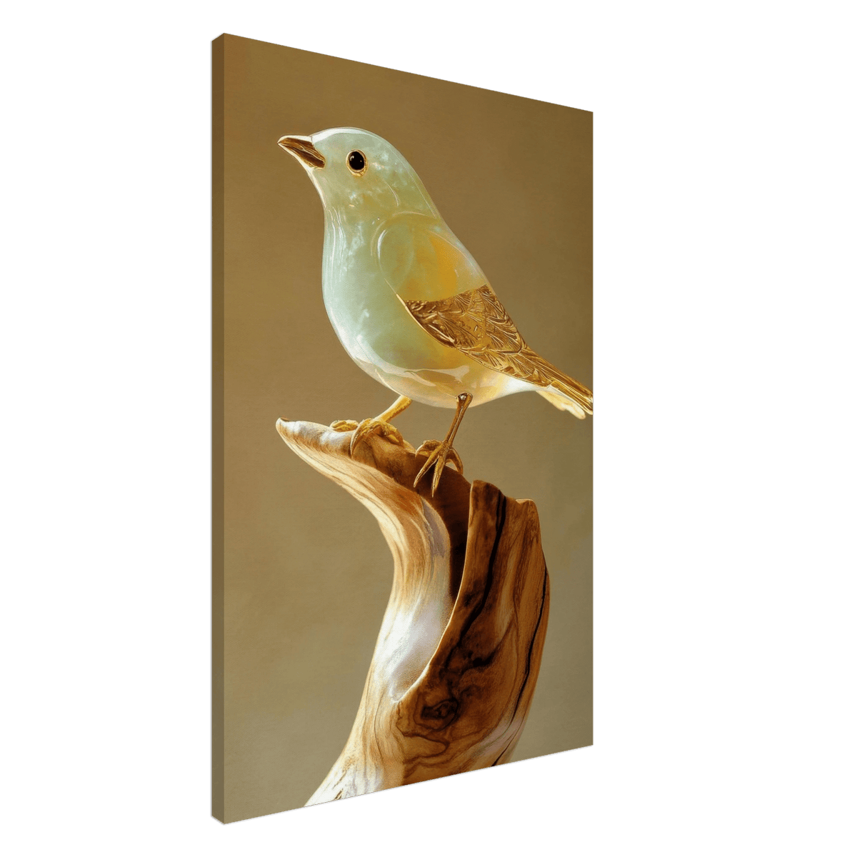 A small bird sitting on top of a wooden branch - Shop Ai Art WebShop - Digital Art online Store