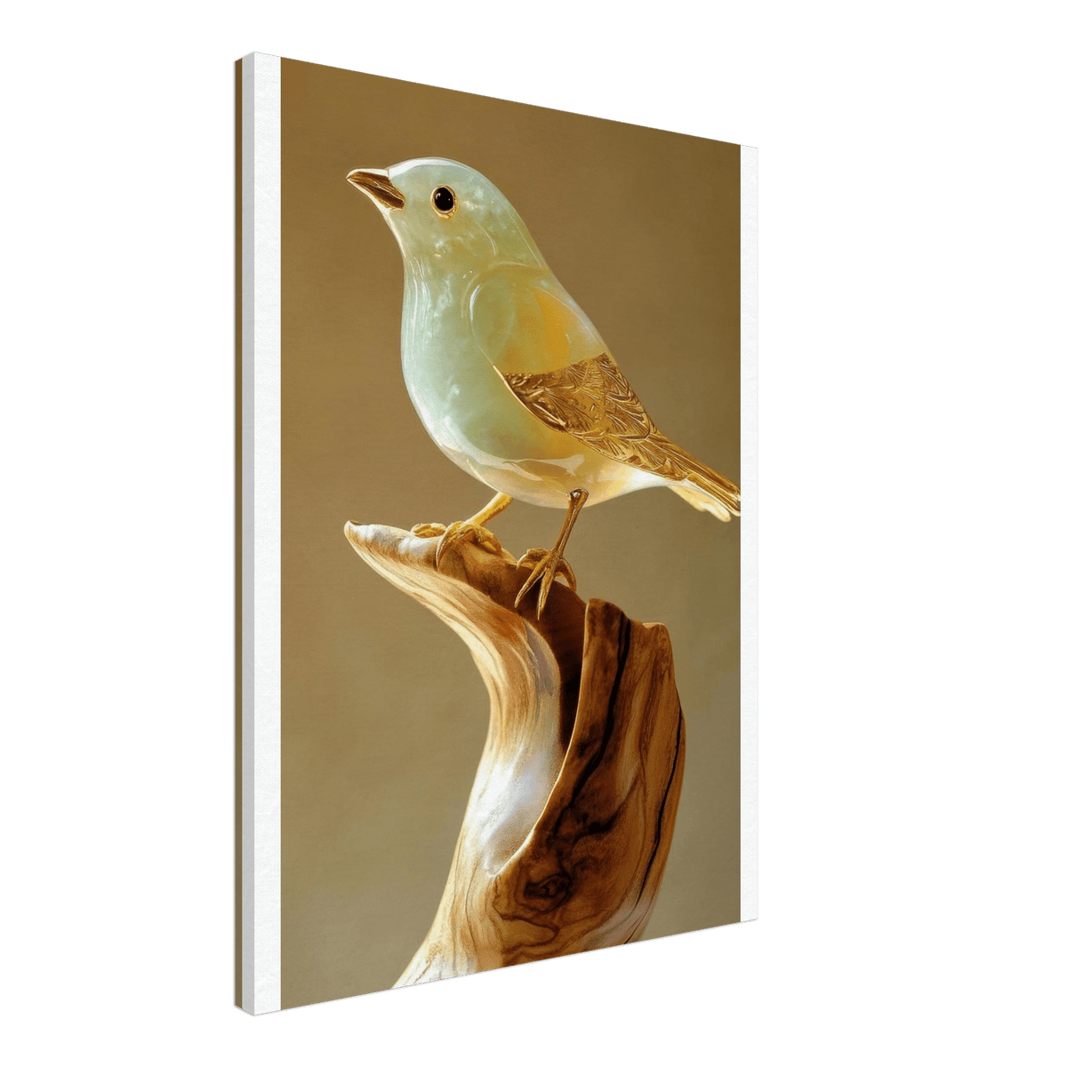 A small bird sitting on top of a wooden branch - Shop Ai Art WebShop - Digital Art online Store