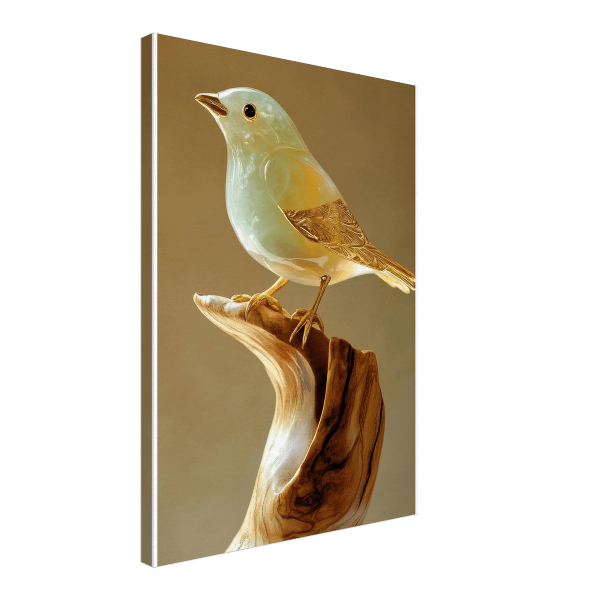 A small bird sitting on top of a wooden branch - Shop Ai Art WebShop - Digital Art online Store