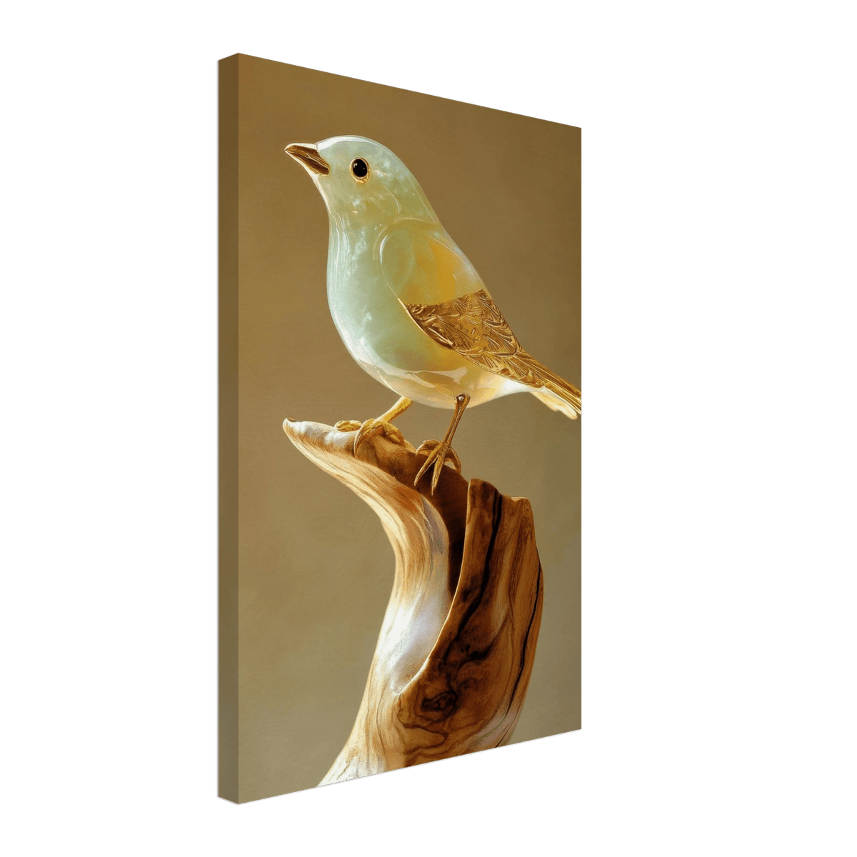 A small bird sitting on top of a wooden branch - Shop Ai Art WebShop - Digital Art online Store