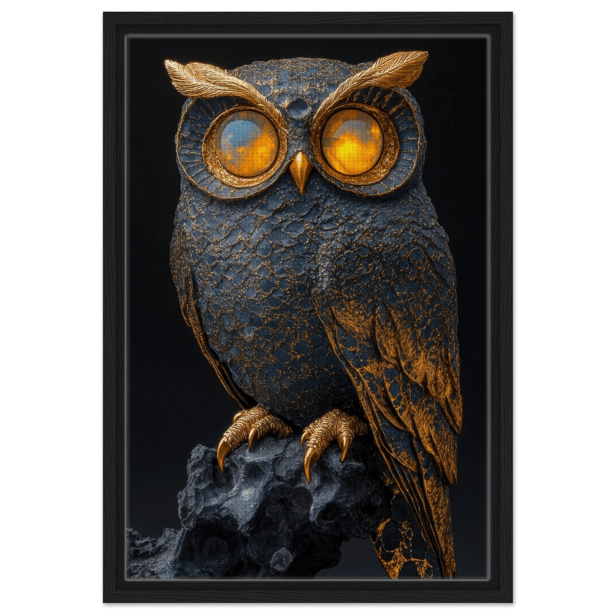 A Surreal owl with gold - Shop Ai Art WebShop - Digital Art online Store