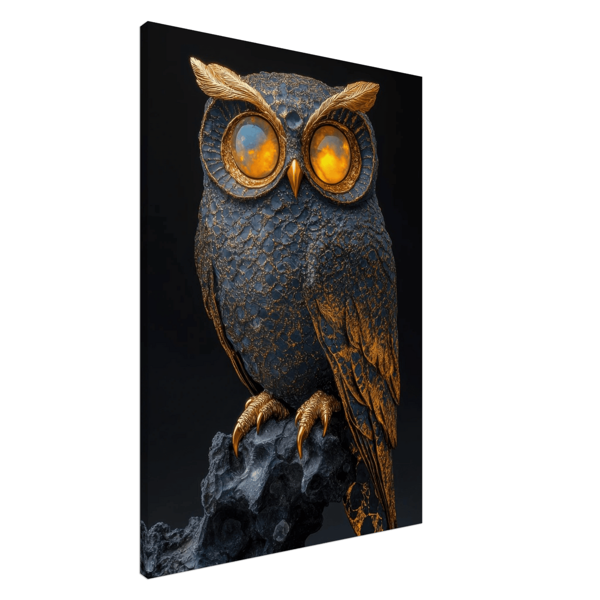 A Surreal owl with gold - Shop Ai Art WebShop - Digital Art online Store