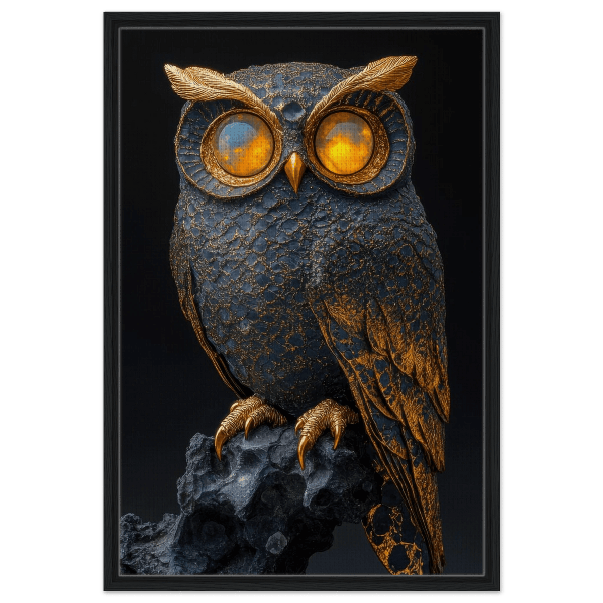A Surreal owl with gold - Shop Ai Art WebShop - Digital Art online Store