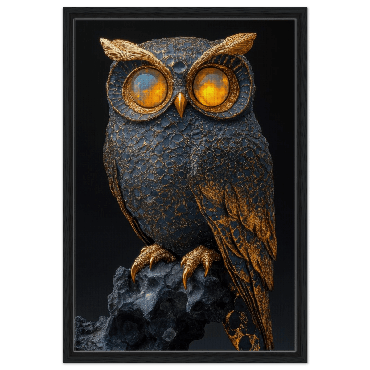 A Surreal owl with gold - Shop Ai Art WebShop - Digital Art online Store