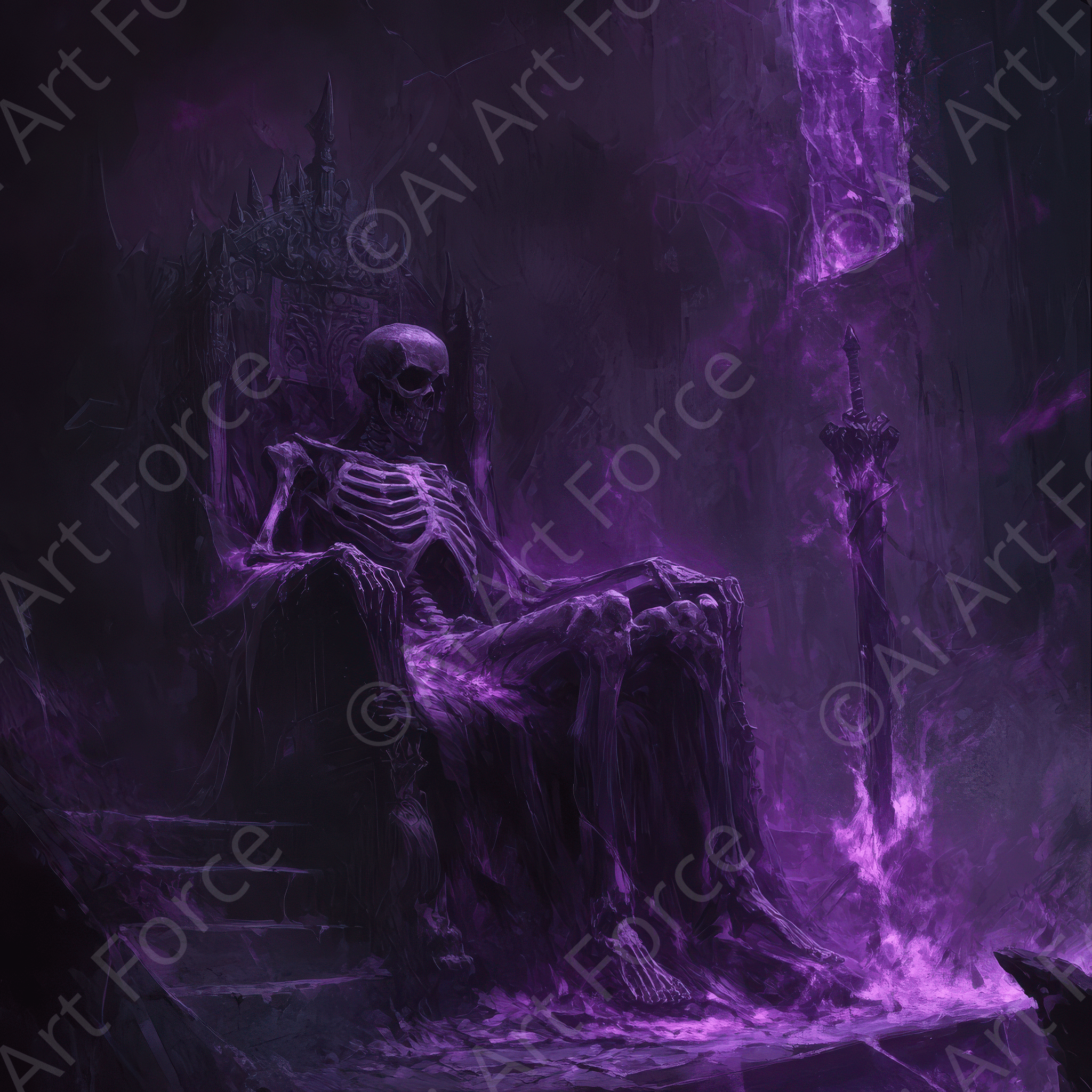 Digital Ai Artwork, of Hades in the Underworld, ideal for art enthusiasts and collectors.
