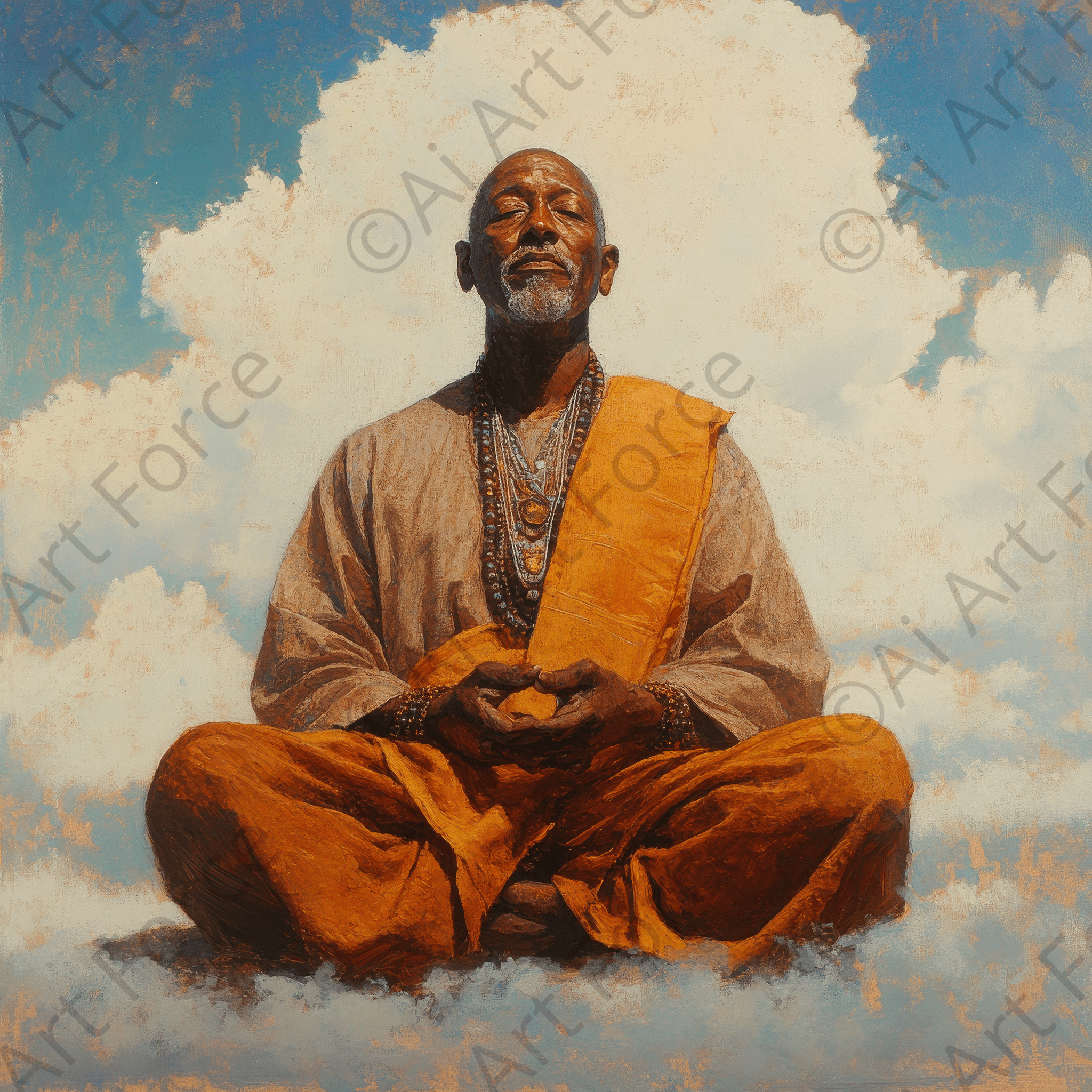 Digital Ai Artwork, of Spiritual Leader in Practicing Greatness 5, ideal for art enthusiasts and collectors.