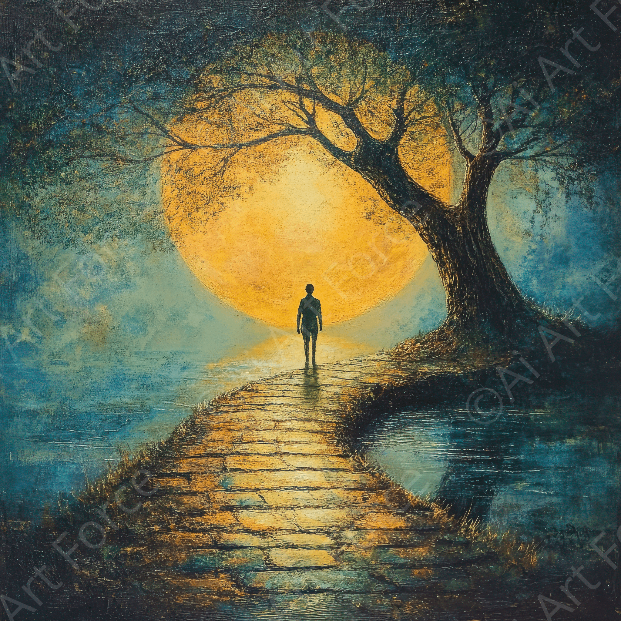 Digital Ai Artwork, of Spiritual and Physical Journeys in Human Life 2, ideal for art enthusiasts and collectors.