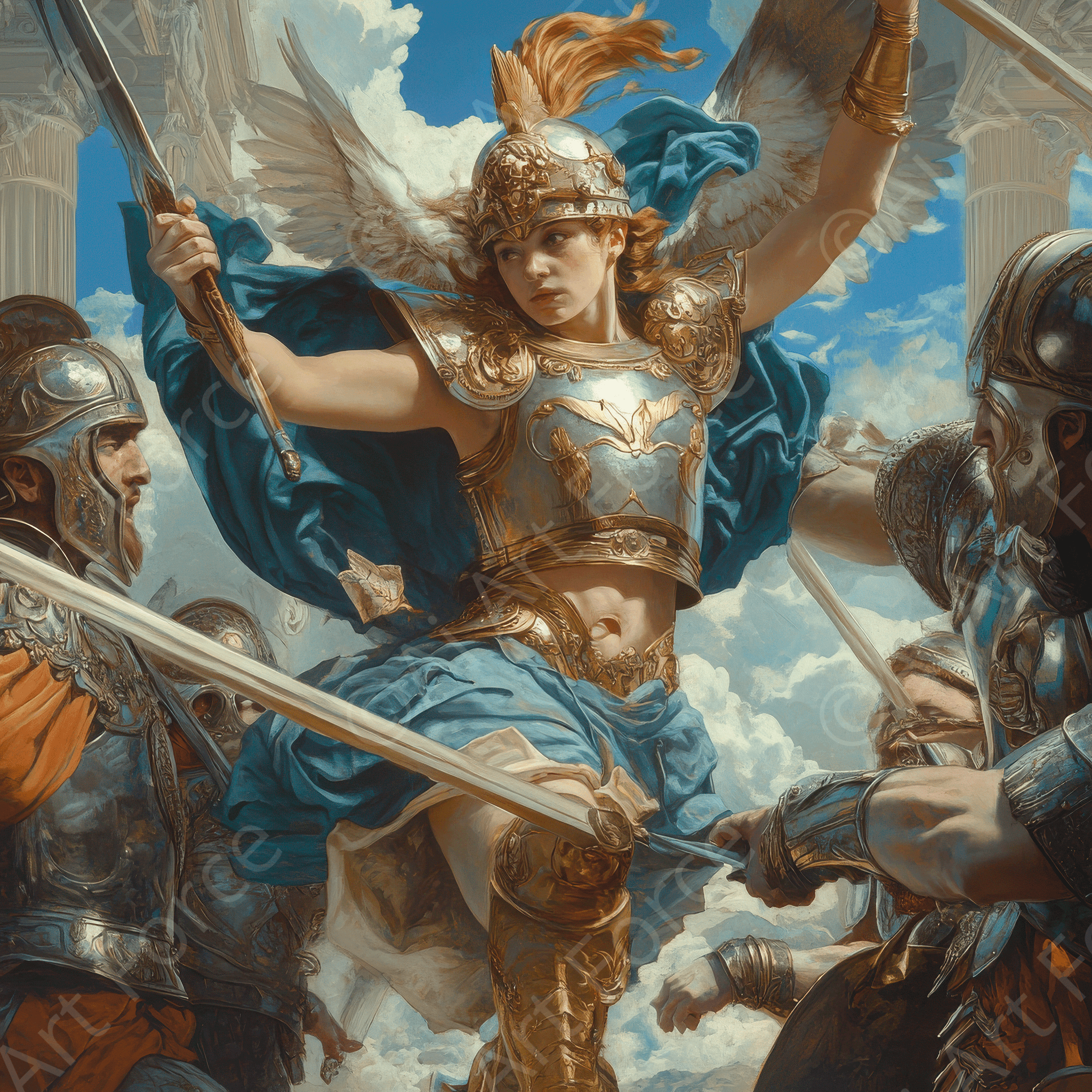 Digital Ai Artwork, of The Birth of Athena from Zeus Head 3, ideal for art enthusiasts and collectors.