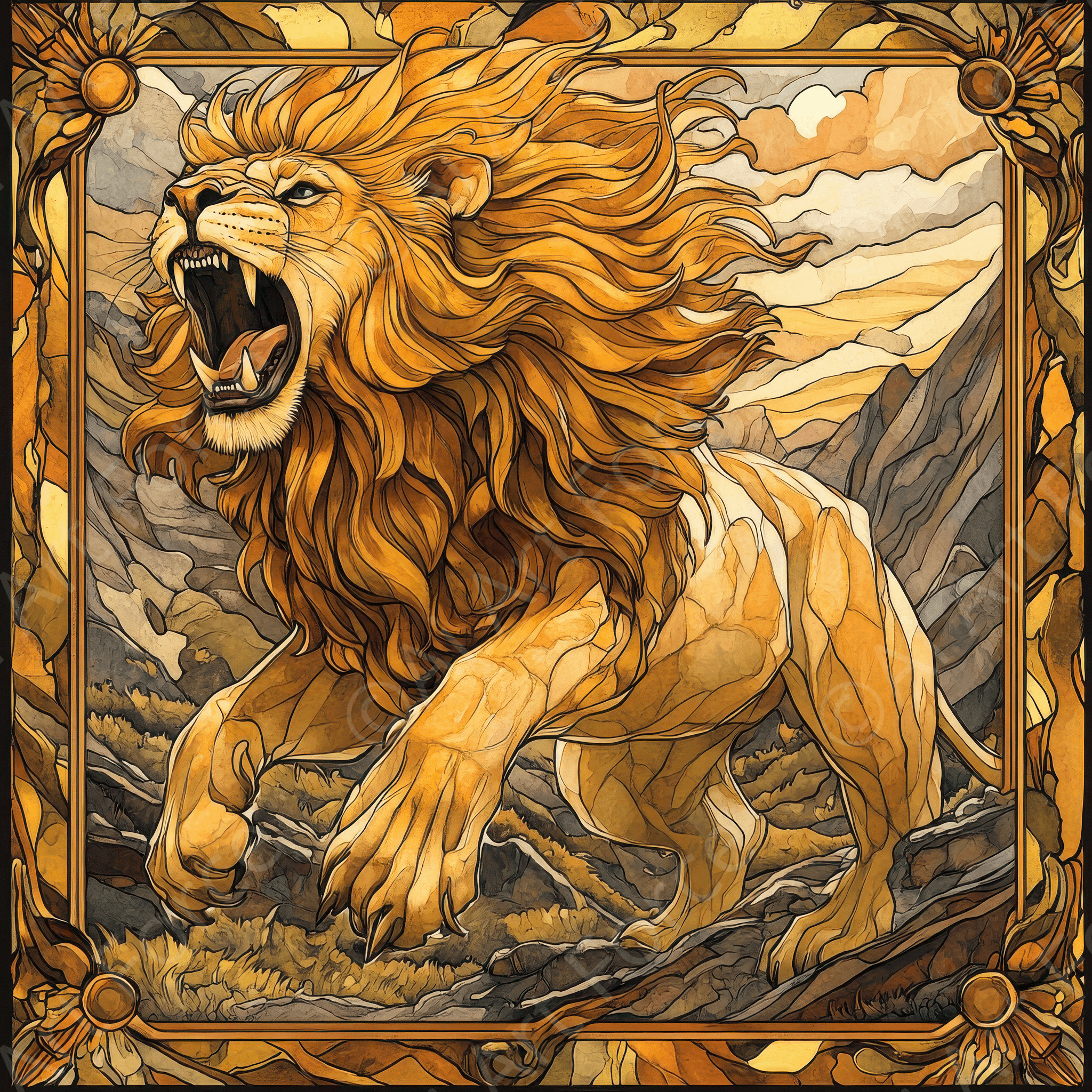 Digital Ai Artwork, of The Nemean Lion, ideal for art enthusiasts and collectors.