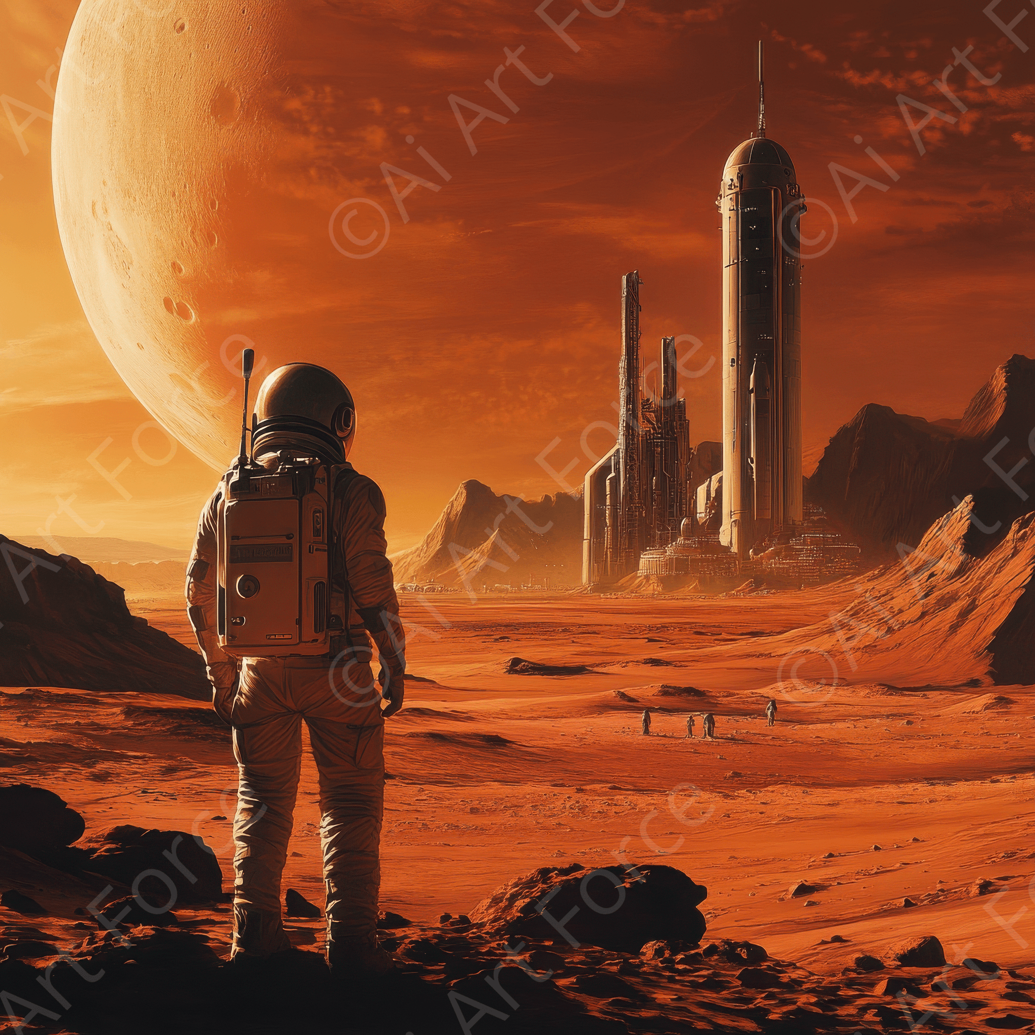 Digital Ai Artwork, of The ethical considerations of sending humans on outer space missions 2, ideal for art enthusiasts and collectors.