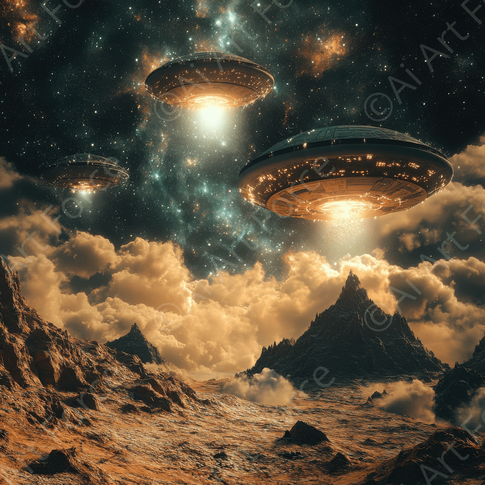 Digital Ai Artwork, of The potential for conflict over extraterrestrial worlds 7, ideal for art enthusiasts and collectors.