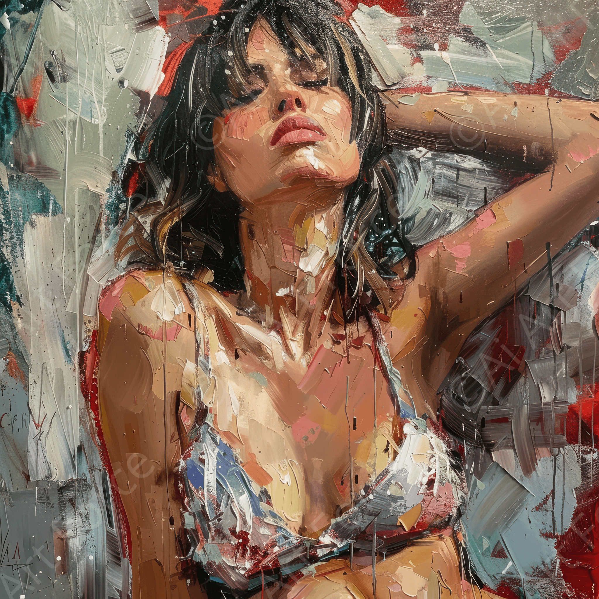 Digital Ai Artwork, of Impressionism Hot Women 4, ideal for art enthusiasts and collectors.