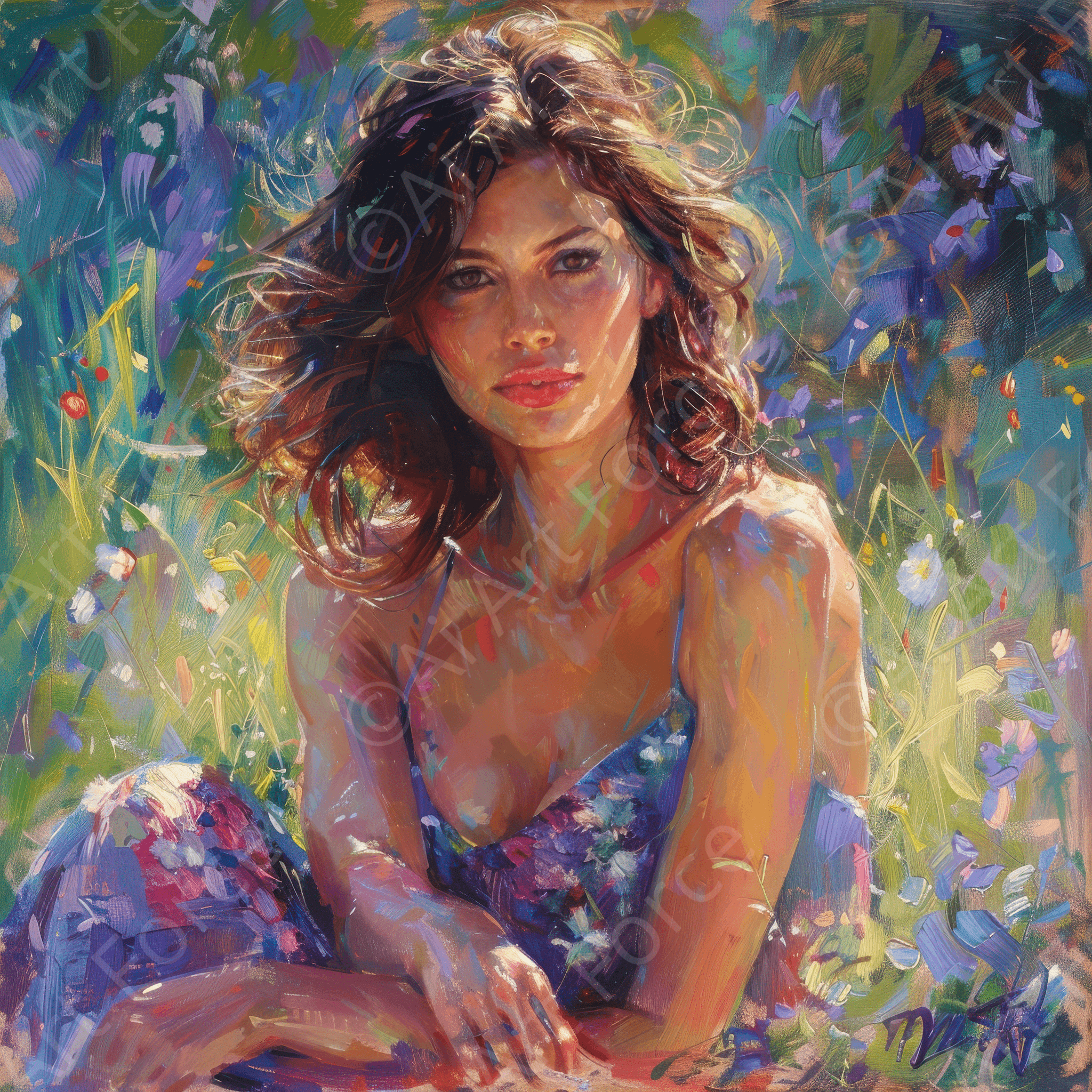 Digital Ai Artwork, of Impressionism Hot Women 5, ideal for art enthusiasts and collectors.