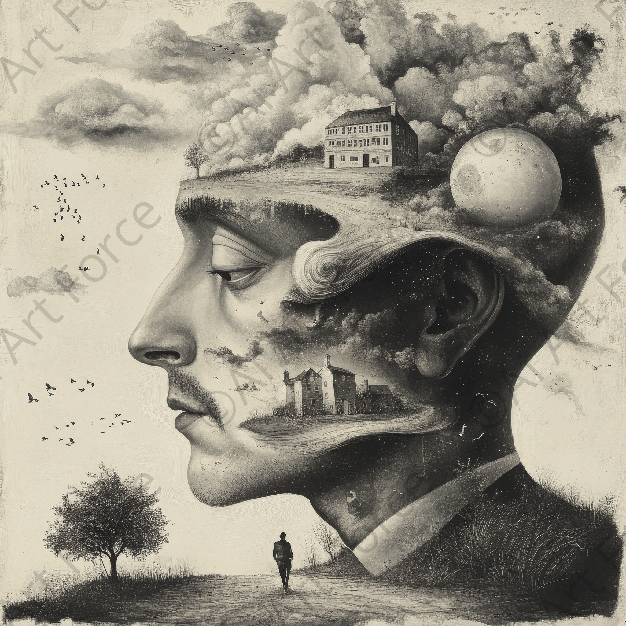 Digital Ai Artwork, of Surrealistic art style 6, ideal for art enthusiasts and collectors.