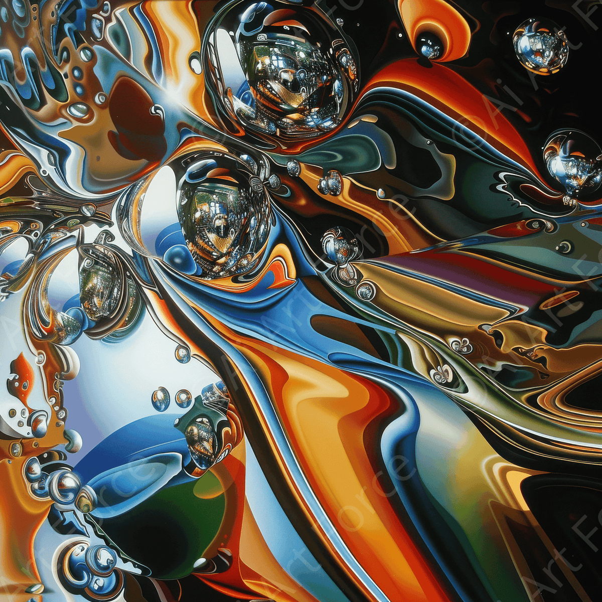 Abstract Liquid Copper1 - Shop Ai Art WebShop - Digital Art online Store