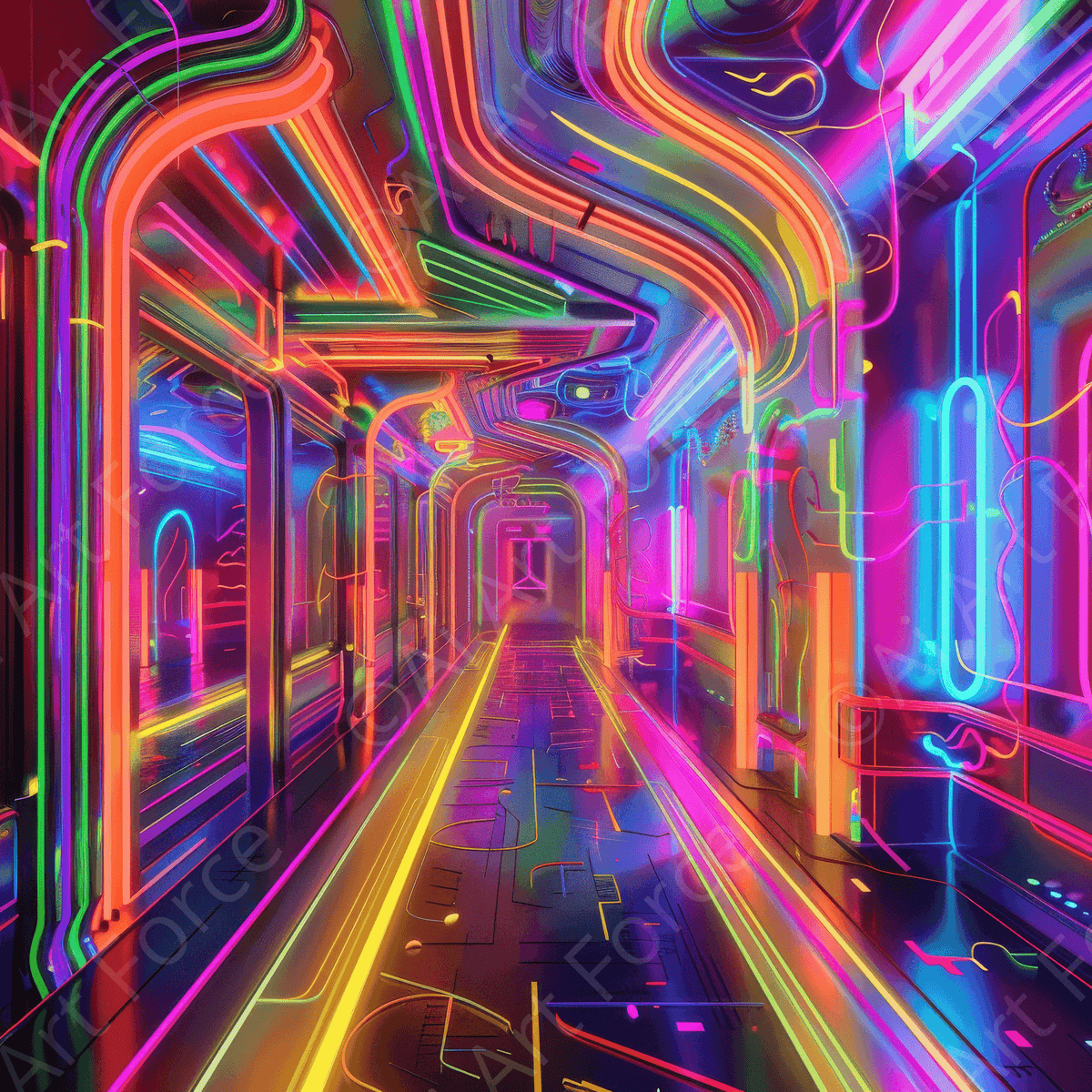 Abstract Neon 4 - Shop Ai Art WebShop - Digital Art online Store