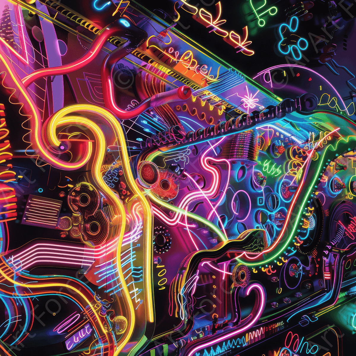 Abstract Neon 9 - Shop Ai Art WebShop - Digital Art online Store