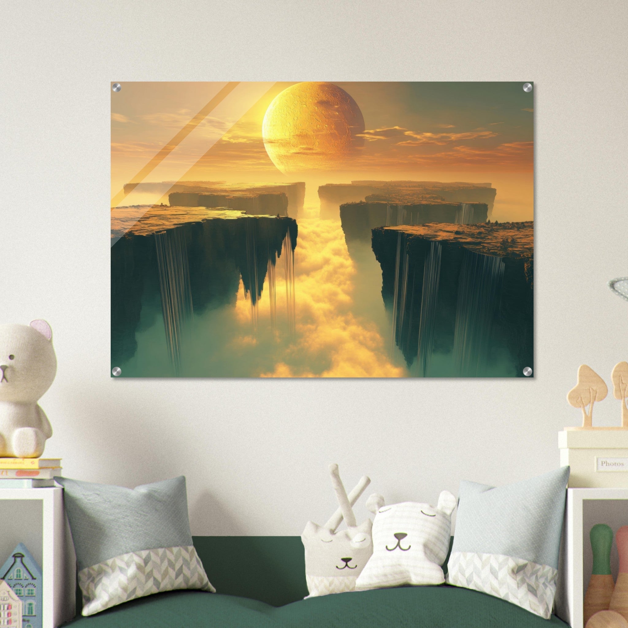 Acrylic Print Landscape - A vast dreamscape with levitating islands a mass 3 - Shop Ai Art WebShop - Digital Art online Store